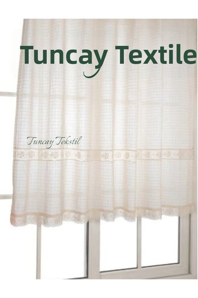 TUNCAY TEKSTİL ستارة كوبيناكي منسوجة من الكتان من Buldan Work Monika مع فواصل وأطراف دانتيل