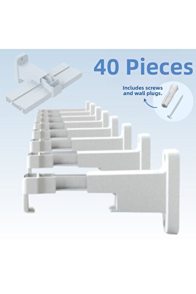 sebox Suport practic pentru cornișă, suport de perete pentru șină de perdea î...