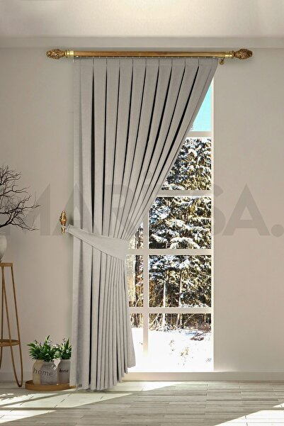 DECO Stone Island Background Curtain Pleatless Extra Strengthy Plain Planting...