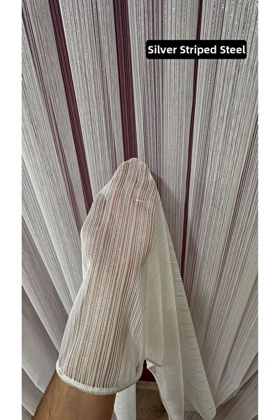 Store Silver Row Steel Tulle Curtain for Living Room and Bedroom