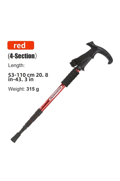 Choice عصا المشي لمسافات طويلة المحمولة القابلة للطي والمكونة من 5 أقسام بمقب...