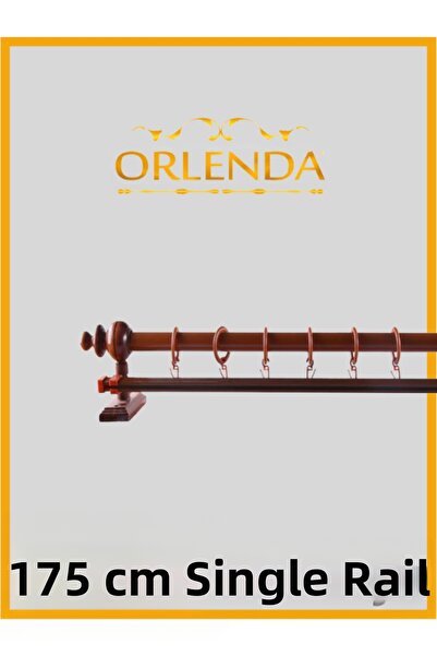 Orlenda Σωλήνας αλουμινίου με ξύλινη κεφαλή Cherry Rustic κουρτίνα μονόρακα 1...