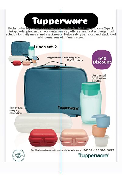 Tupperware هيران بجانبي مجموعة المنتجات كما هو موضح في الصورة