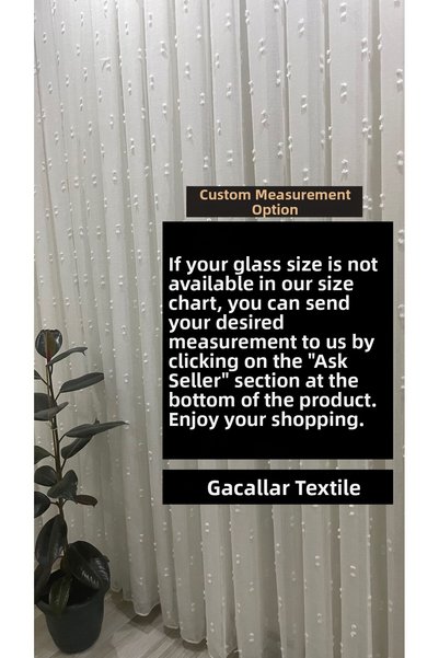GACALLAR HOUSE 1/3 Pleated Original Monaliza Tulle Curtain from Platinum Stylish Product Series, Heavy Grammage That Doesn'T Need Ironing