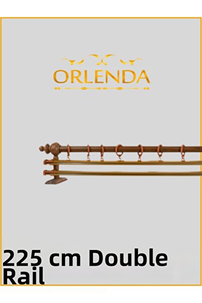 Orlenda Umeraș Cortina Rustic Tub Alminiu cu Cap din Lemn de Cireș șină dublă...