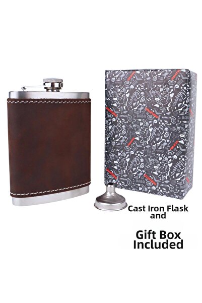 PERLOTUS قارورة ويسكي من الفولاذ مصنوعة يدويًا سعة 8 أونصة 240 سم مكعب مع حاف...