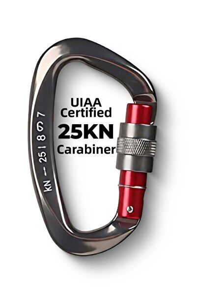 shop كرابينة ألومنيوم معتمدة من UIAA/CE بقوة 25 كيلونيوتن - معدات خارجية عالي...