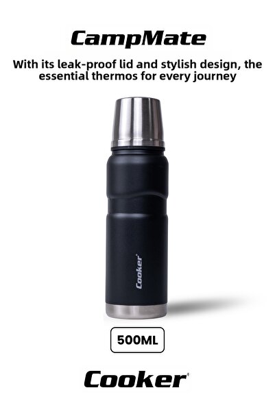 Cooker ترمس ستانلس ستيل مقاوم للتسرب بطبقة مزدوجة سعة 500 مل - دافئ لمدة 12 س...