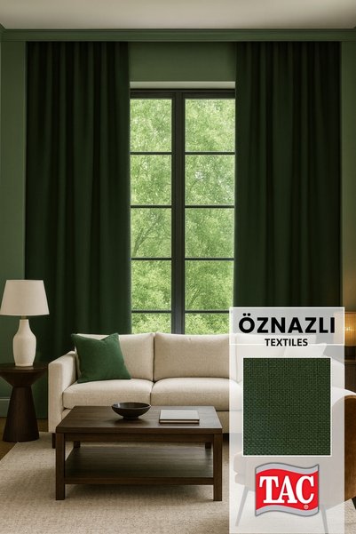 Taç Natural Texture Linen Look Background Curtain – Extra-Firm Gathered, Rich...
