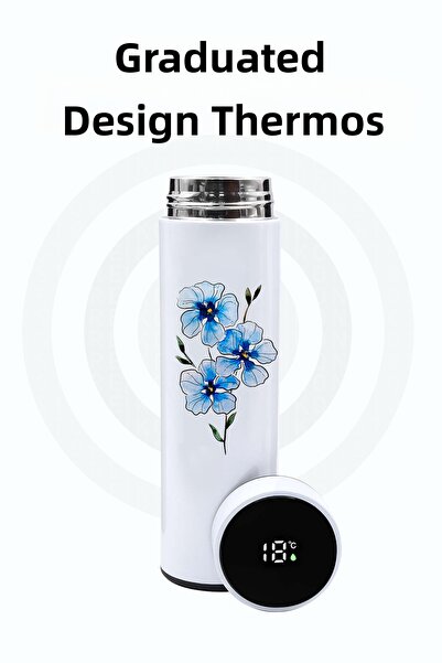 İkon store Special Design Graduated 500 ml White Thermos