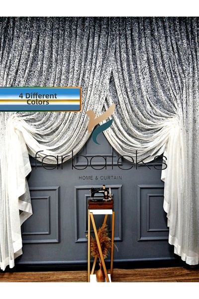 farbateks ستارة تول مزدوجة الصدر من قماش أنثراسيت ملون باللون الرمادي المدخن