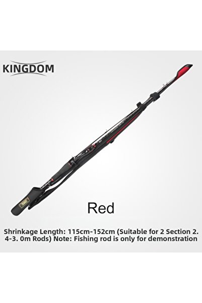 Choice قضبان صيد دوارة كبيرة حمراء اللون بطول 102 سم إلى 152 سم مع حبل حماية ...