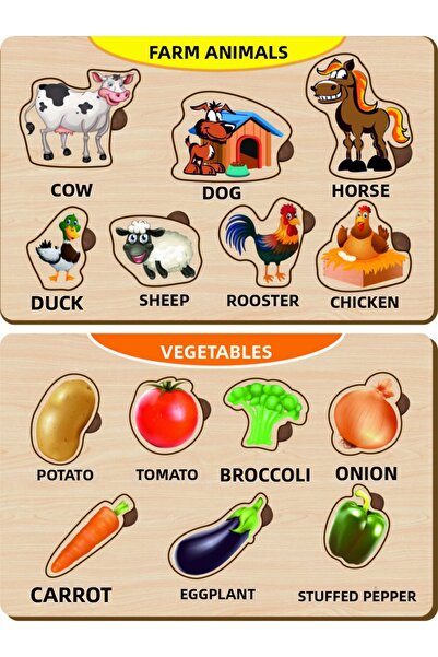 MAKETÇİNİZ مجموعة ألغاز خشبية للبحث والتوصيل التعليمية مكونة من قطعتين