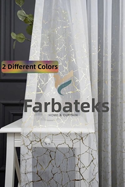 farbateks ستارة من التول المطوي بثلاث طبقات بتصميم ذهبي ورخامي ولامع