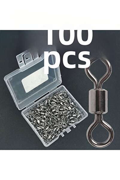 facifa 50 أو 100 قطعة من محمل برميل الصيد دوارة دوّارة مع صندوق حلقة صلبة موص...