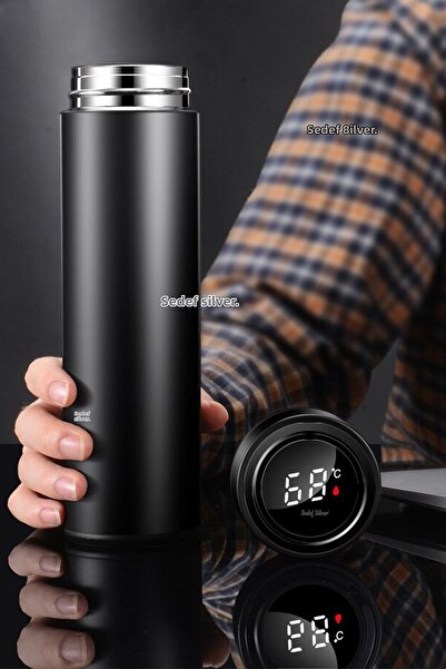 SEDEF SİLVER 450 mL Steel Thermos with Graded Lid - Office, Camping, Student,...