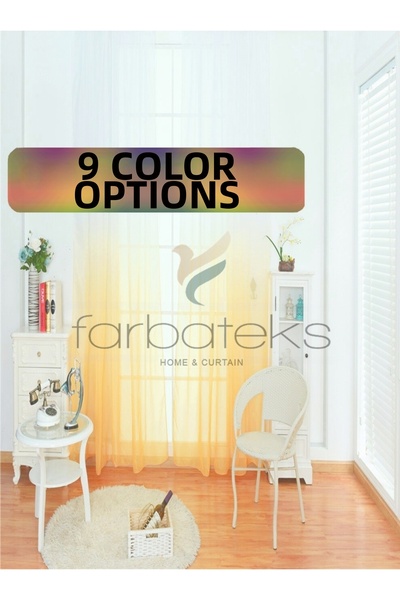 farbateks Perdeauță din tul pliat în 2 straturi, cu gradient de culoare galbe...