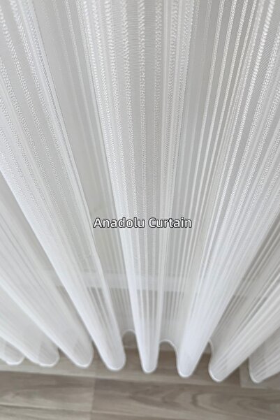 istper Ecru Macaroni Tulle Curtain |   1/3 Often Folded |   Lead |   Suitable for Living Room, Sitting Room and Bedroom