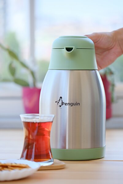 Penguen Stainless Steel Tea Thermos 2 Liters - Keeps Hot for 12 Hours Jug The...