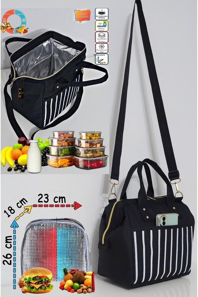 USF Hot and Cold Insulated Thermal Thermos Food Carrier Bag with Strap for Meals, Food, Nutrition, and Food Delivery