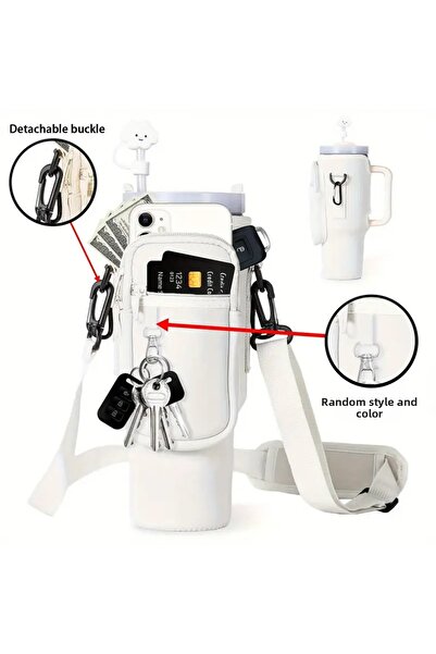 FESECRAFT قارورة ماء كوينشر مع شفاطة 1.18 لتر مع حزام، حقيبة ترمس حماية من ال...