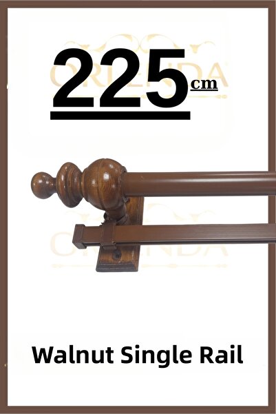 Orlenda Umeraș pentru perdea rustică - șină simplă, cap din lemn, perdea rust...