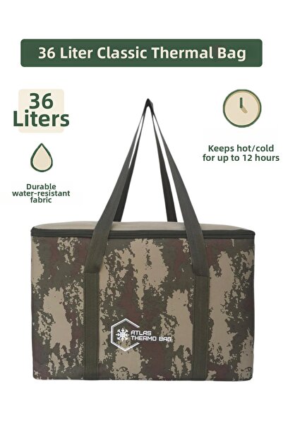 Wallery Bags حقيبة حرارية كلاسيكية للتخييم والنزهات بسحاب معزولة حرارياً سعة ...