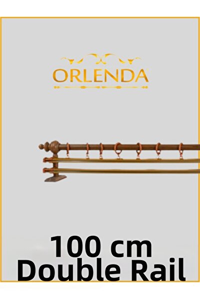 Orlenda Umeraș Cortina Rustică Țeavă Alminiu Cu Cap din Lemn de Cireș șină du...