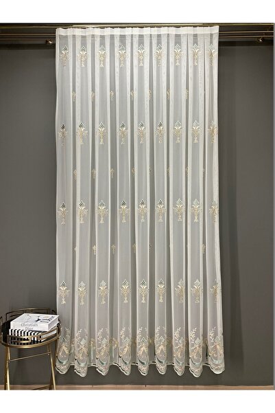 CASA NATURALE Embroidered Greek Tulle Curtain 8971-04-422