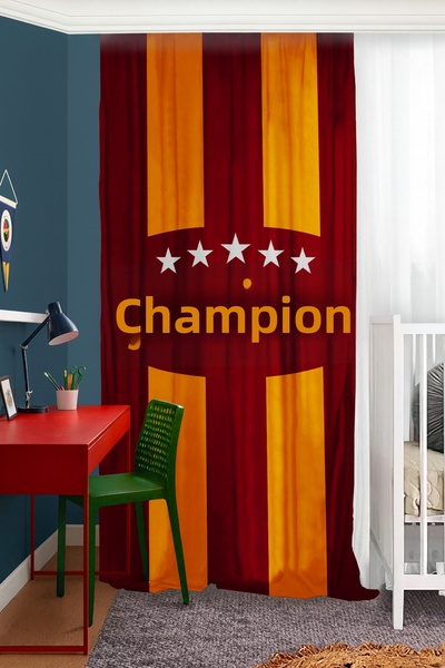 Bebişim Halı Fan Yellow Red Double Winged Background Curtain