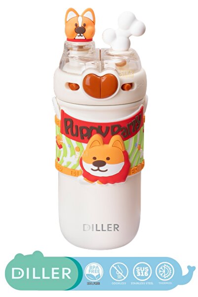 DILLER 520ml New Collection Cute Animals Fancy Stainless Steel Thermos With/W...