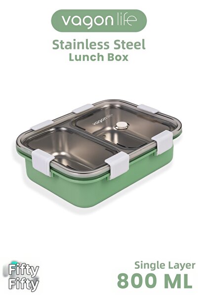 Vagonlife 800 ml Single Layer 2 Compartment Lunch Box New Generation Lunch Bo...