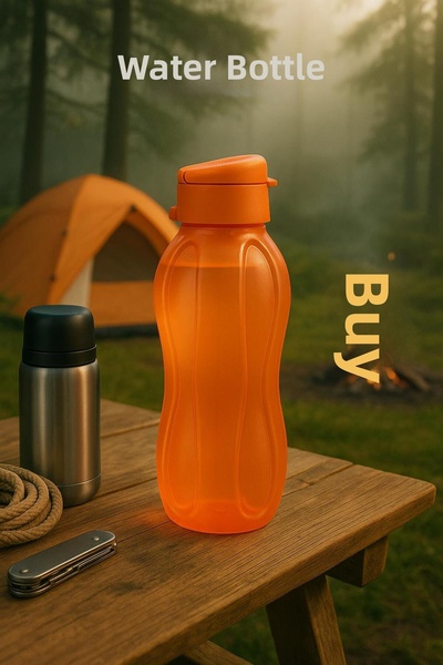 Depa زجاجة مياه وزجاجة مياه رياضية برتقالية 1 لتر