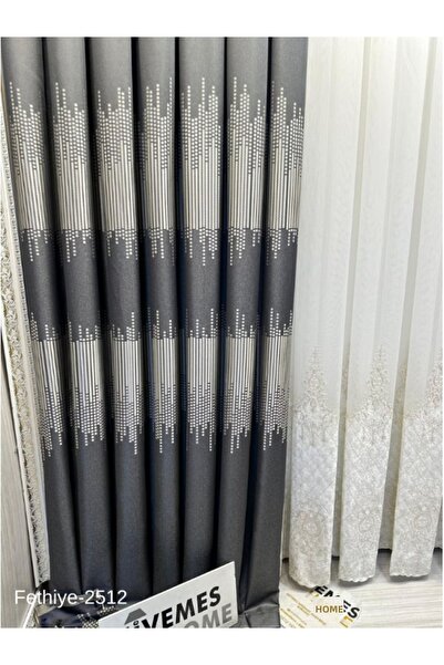 NİVEMESHOME Nivemeshome Conquest614178 Anthracite V-2512 1/3 Close Pleated Ba...