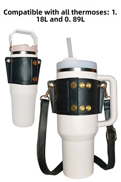 Kelira Thermos Bag with Straw Compatible with Quencher 1.18 and Iceflow 0.89 and Other Brands Black
