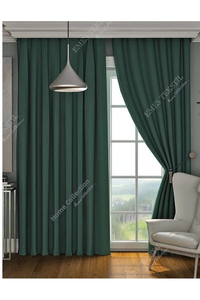 Emes ستارة خلفية بجناح واحد باللون الأخضر - مقاومة للضوء وبدون طيات للتعتيم