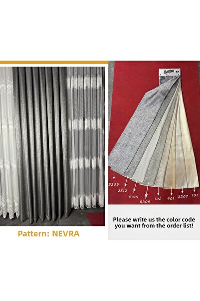 PERDEYERİ S Pile Nevra Jacquard 1/3 Strat Cortina de podea CU O ALEZĂ