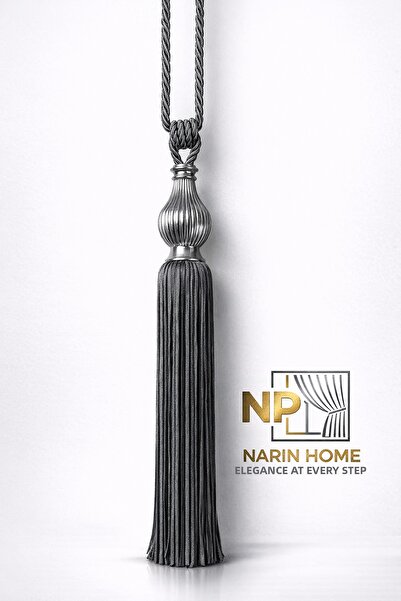 NP Narin Home Striped K.Gray Silver Vase Ceiling Brocho and Medium Ornament S...