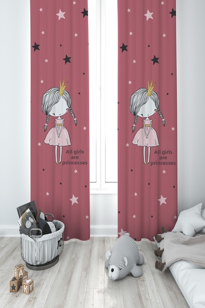 MEKTA HOME CAMERA BEBEUI SI COPIILOR Perdele de fundal cu model prințesă înst...