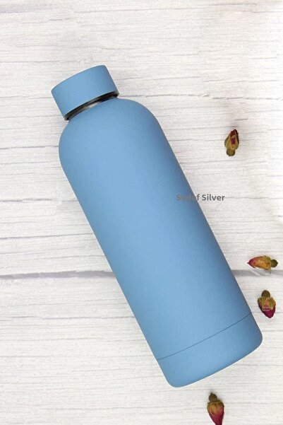 SEDEF SİLVER 500ml Capacity Rubber Tea Thermos - Body & Bottle Cup Mug