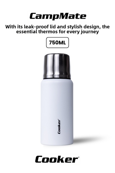 Cooker ترمس من الفولاذ المقاوم للصدأ بسعة 750 مل - يحافظ على السخونة لمدة 24 ...