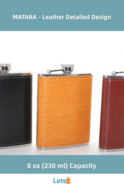 Letsii قارورة ماء فردية سعة 8 أونصات مصنوعة من الفولاذ المقاوم للصدأ مع غطاء ...