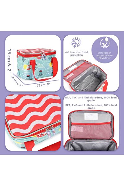 Milk & Moo حقيبة غداء ميلك آند مو للأطفال، حقيبة تبريد حرارية لطيفة للأولاد و...