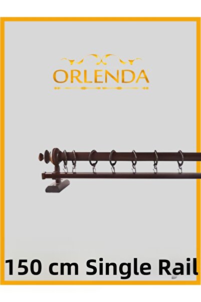 Orlenda Umeraș Cortina Rustică Țeavă Alminiu cu Cap din Lemn de Nuc 150 Cm