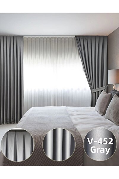 YS PERDE TASARIM ستارة تعتيم فاخرة من الساتان عالية الجودة بدون طيات بجناح وا...