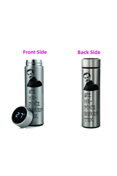 DKDZ SHOP ترمس فولاذ مطبوع من إشرف تيك سعة 450 مل.