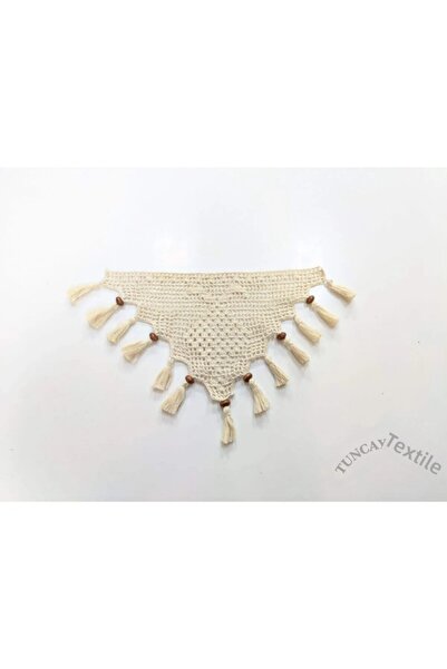 TUNCAY TEKSTİL Set de 5 dantelă artizanală Buldan - dantelă pentru perdea tri...