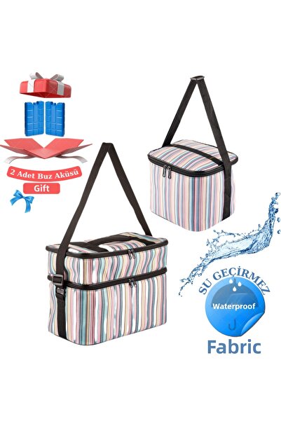 NS reliable Set de 2 Thermos frigorific pentru picnic de camping, pungă termi...