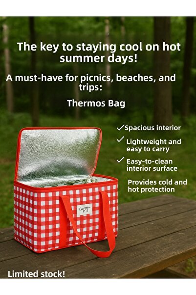Ankaflex Cold Thermos Bag Beach Bag with Cooling Compartment and Icebox