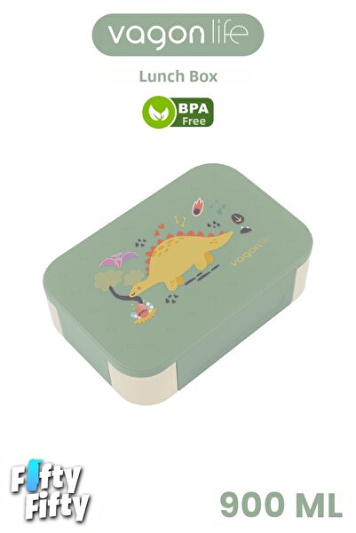 Vagonlife 900 ml Single Layer 3 Compartment Children's Lunch Box -Ffb1270